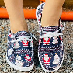 Women's Christmas Santa & Tree Cartoon Flat Casual Shoes