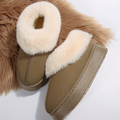Thick Bottom Fur Fleece Snow Boots Winter Warm Shoes
