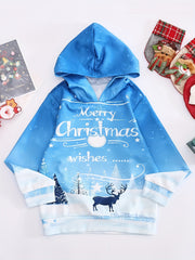 MERRY CHRISTMAS Print Hoodies Girls Comfy Pullover Tops Spring Fall Gift Christm