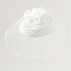 Feather Mesh Veil Fascinators Pillbox Hat 20s Vintage Tea Party Fascinator