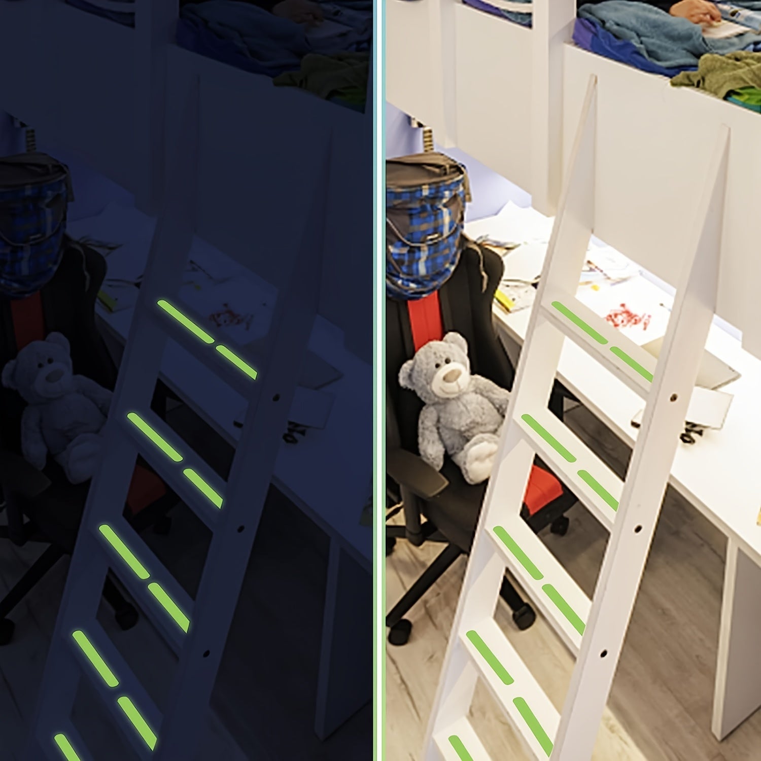 24pcs Luminous Bathroom Non-slip Stickers with Scraper Anti-slip Shower Tread