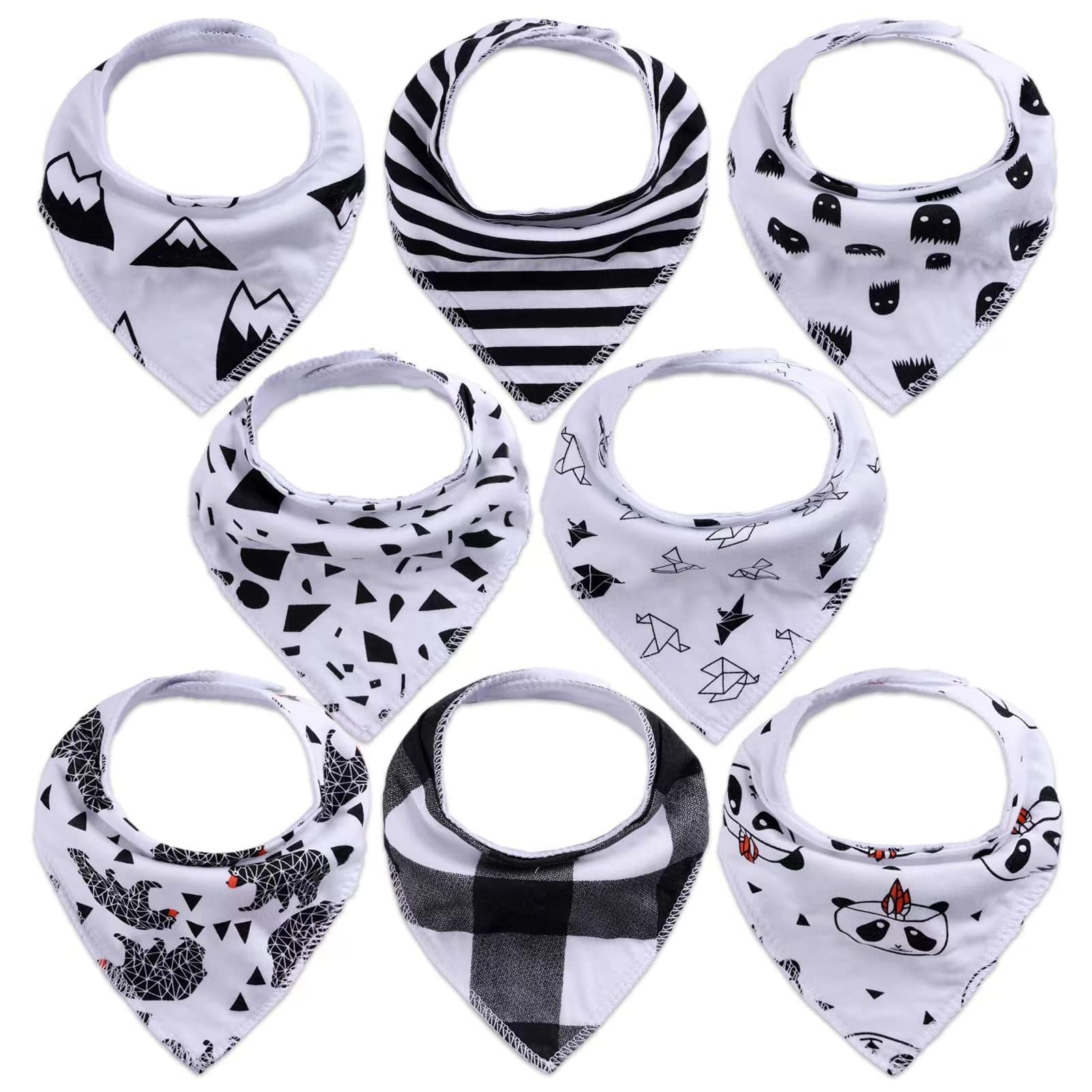 8pc Baby Cotton Bandana Bibs for Drooling Teething
