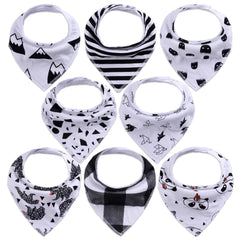 8pc Baby Cotton Bandana Bibs for Drooling Teething