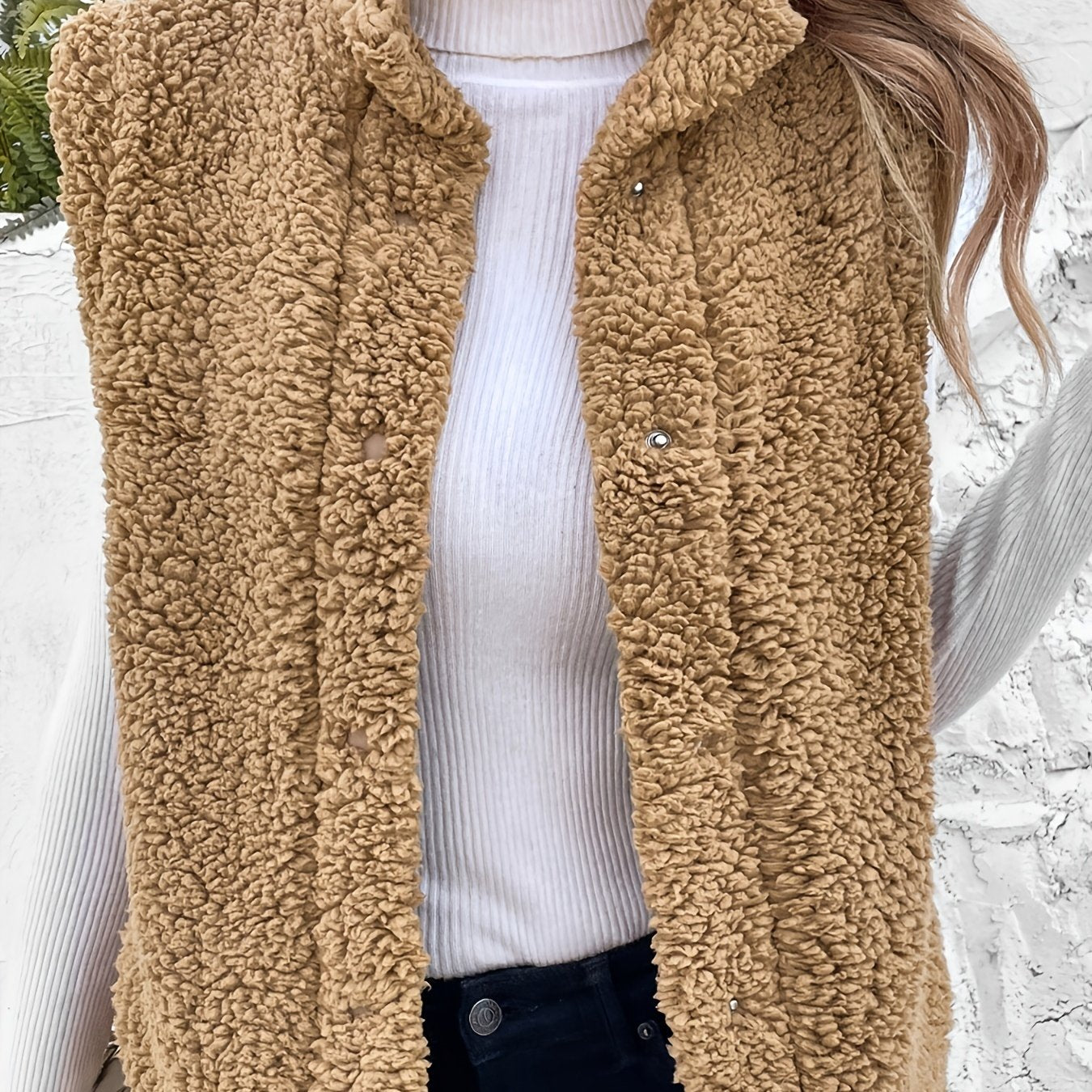 Women's Fleece Sports Vest Jacket Stand Neck Lightweight Fall Warm Coat