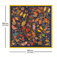 Boho Floral Print Vintage Bandana Silk Square Scarf Large Satin Shawl