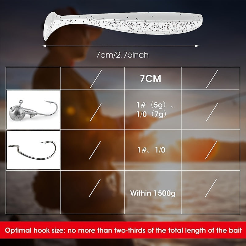 10pcs Soft Swimbaits Paddle Tail Lure for Trout Salmon Fishing Tackle