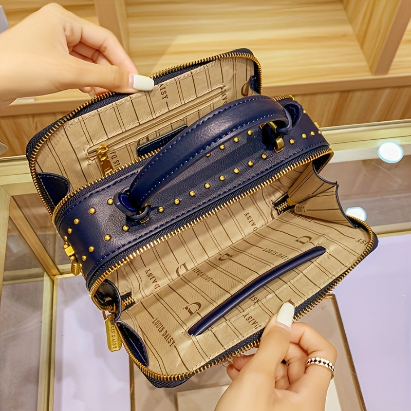 Vintage Embossed Crossbody Bag Embroidered Shoulder Handbag