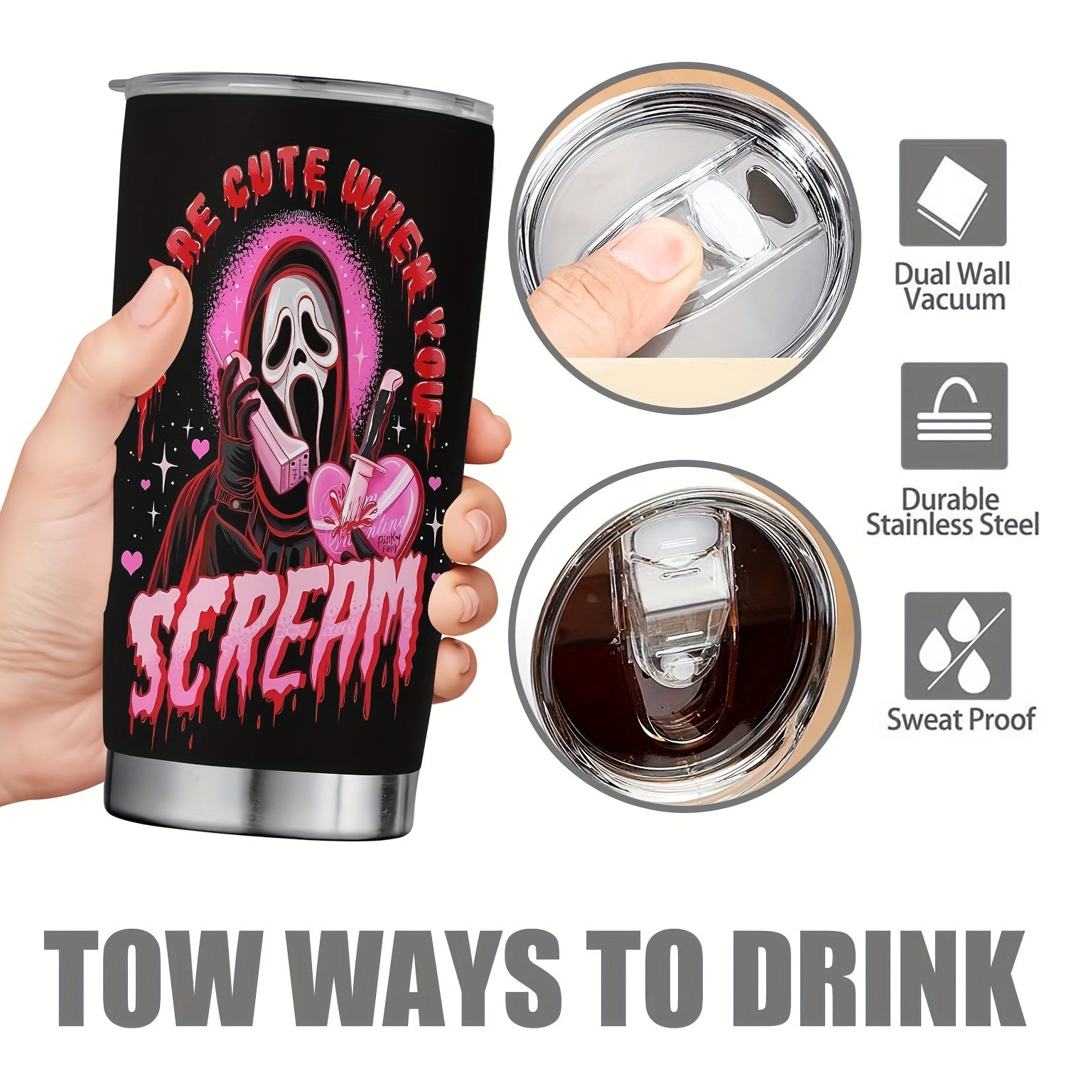 Halloween Stainless Steel Tumbler 20oz Vacuum Insulated Travel Mug