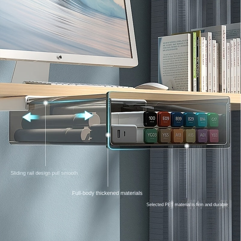 Adhesive Under Desk Drawer Large Desk Storage Box