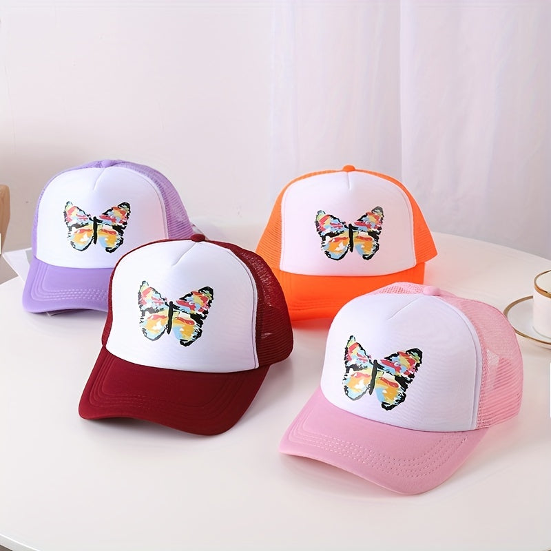 Butterfly Print Y2K Trucker Hat Candy Baseball Cap