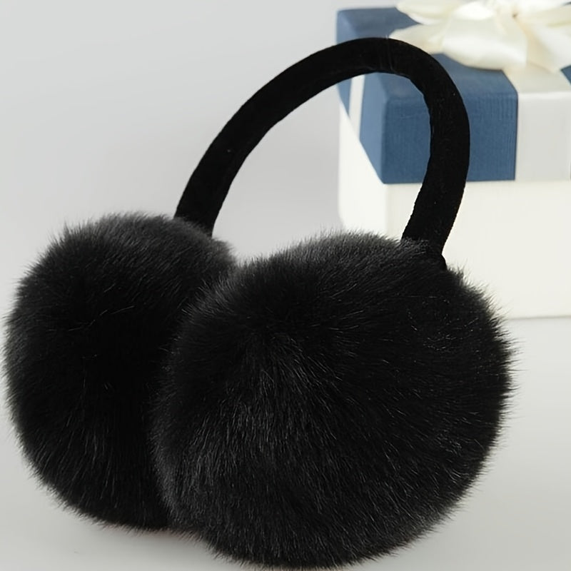 Winter Ear Muffs Faux Fur Ear Warmers Snap Closure Machine Washable Men Women
