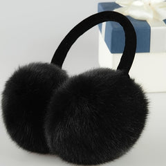Winter Ear Muffs Faux Fur Ear Warmers Snap Closure Machine Washable Men Women