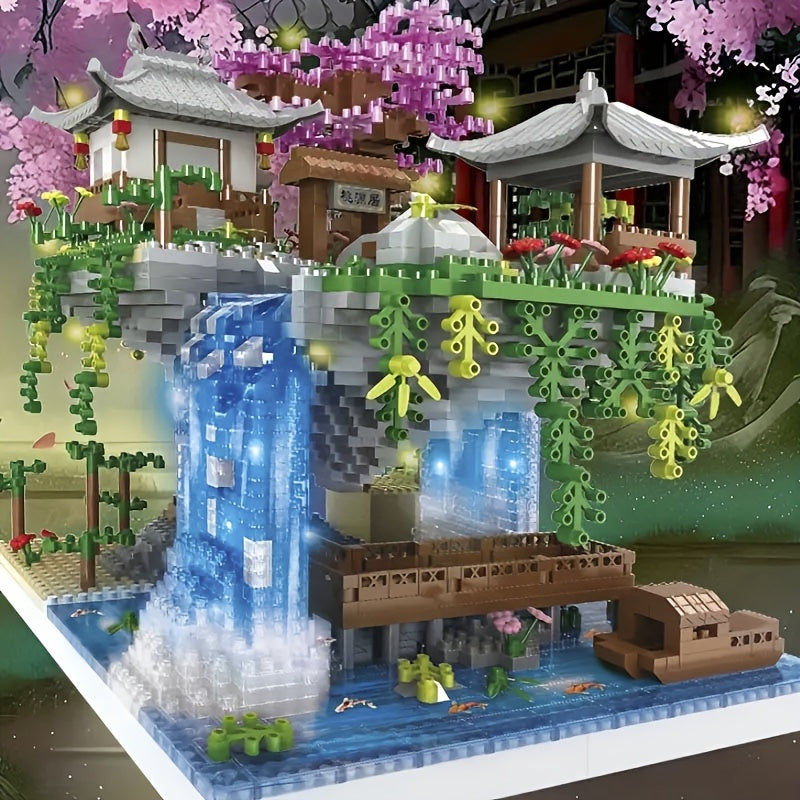 3500pcs Peach Blossom Pond Building Set ABS Locking Bricks