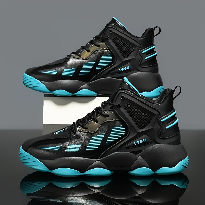 Men's Block Basketball Shoes Comfy Breathable Non Slip Shock Absorption