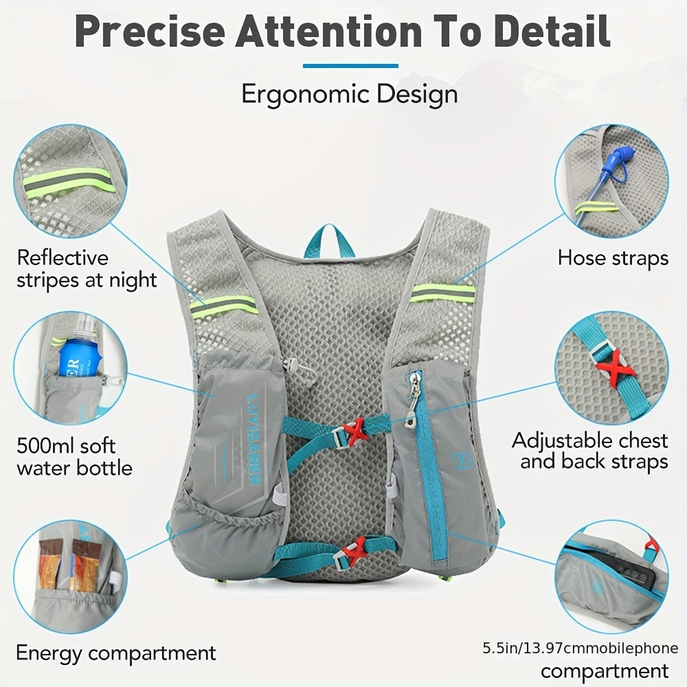 Reflective Sports Backpack w/Water Bag & Bottle