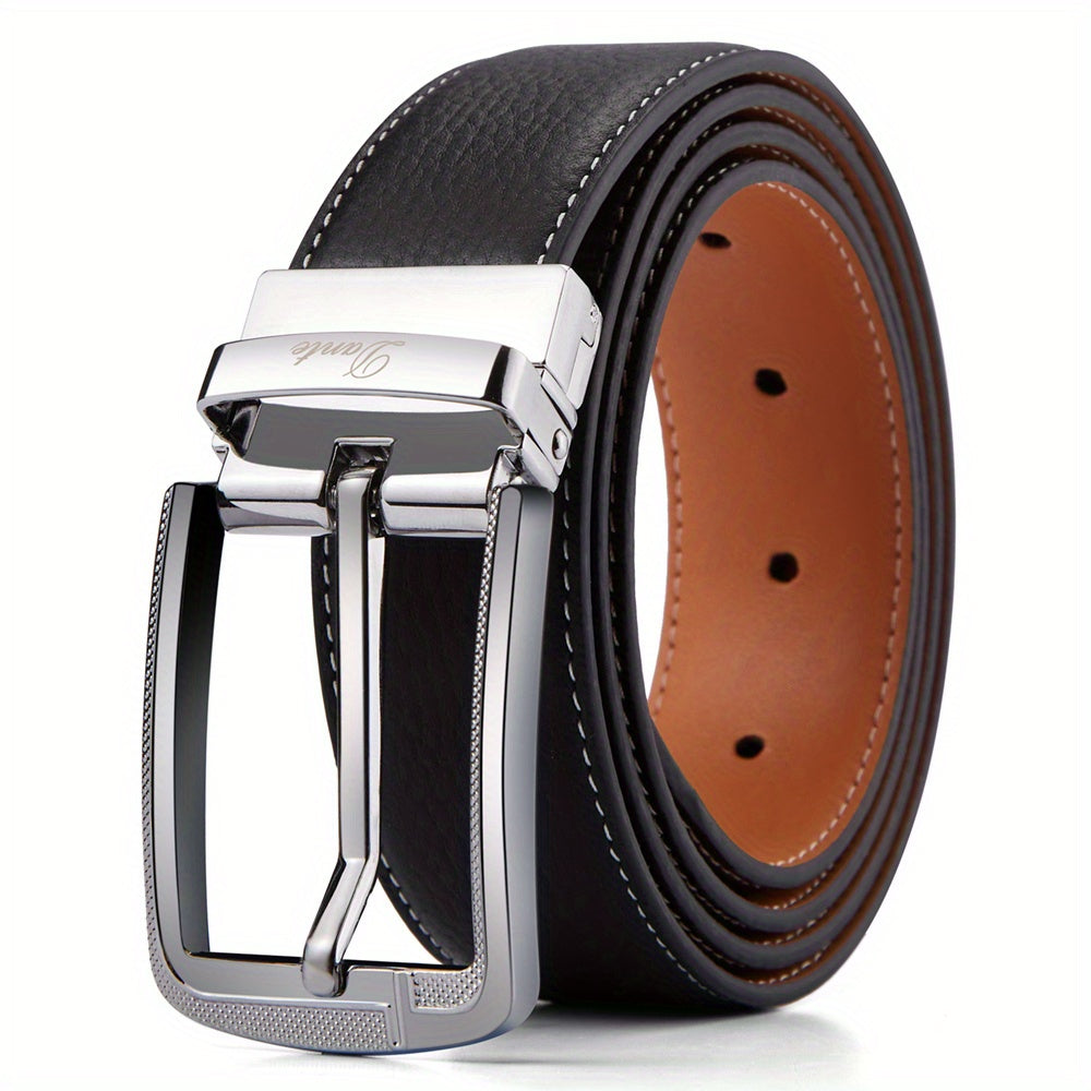 Men's Leather Belt Pin Buckle Business Suit Waist Strap