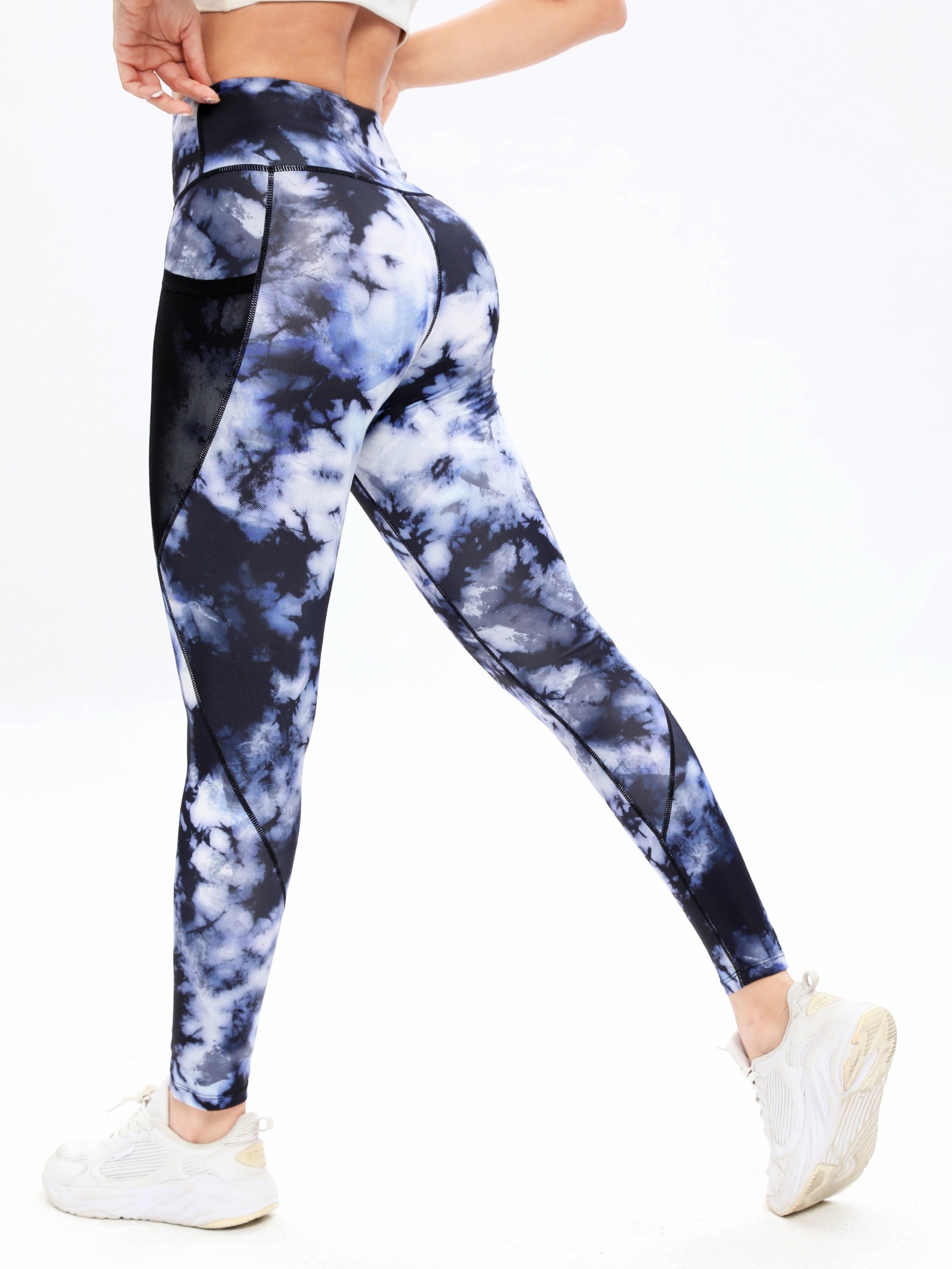 Tie Dye Yoga Pants Slim Fit With Pocket Leggings Activewear