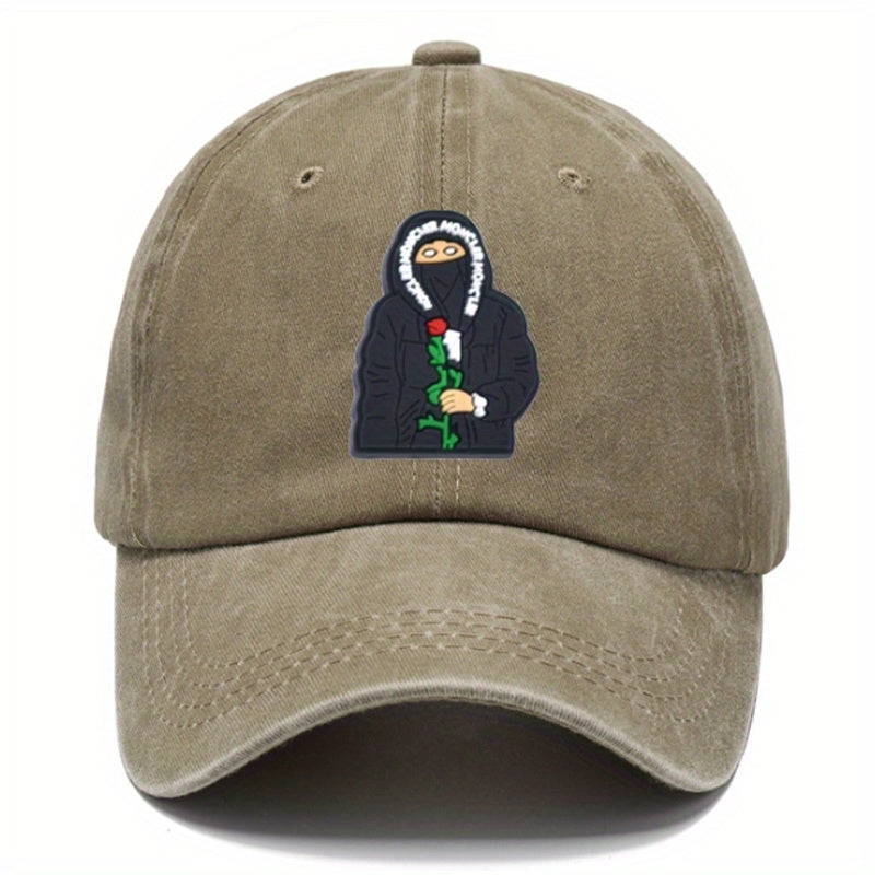 Fashionable Cartoon Embroidery Sunscreen Baseball Cap for Cycling Running