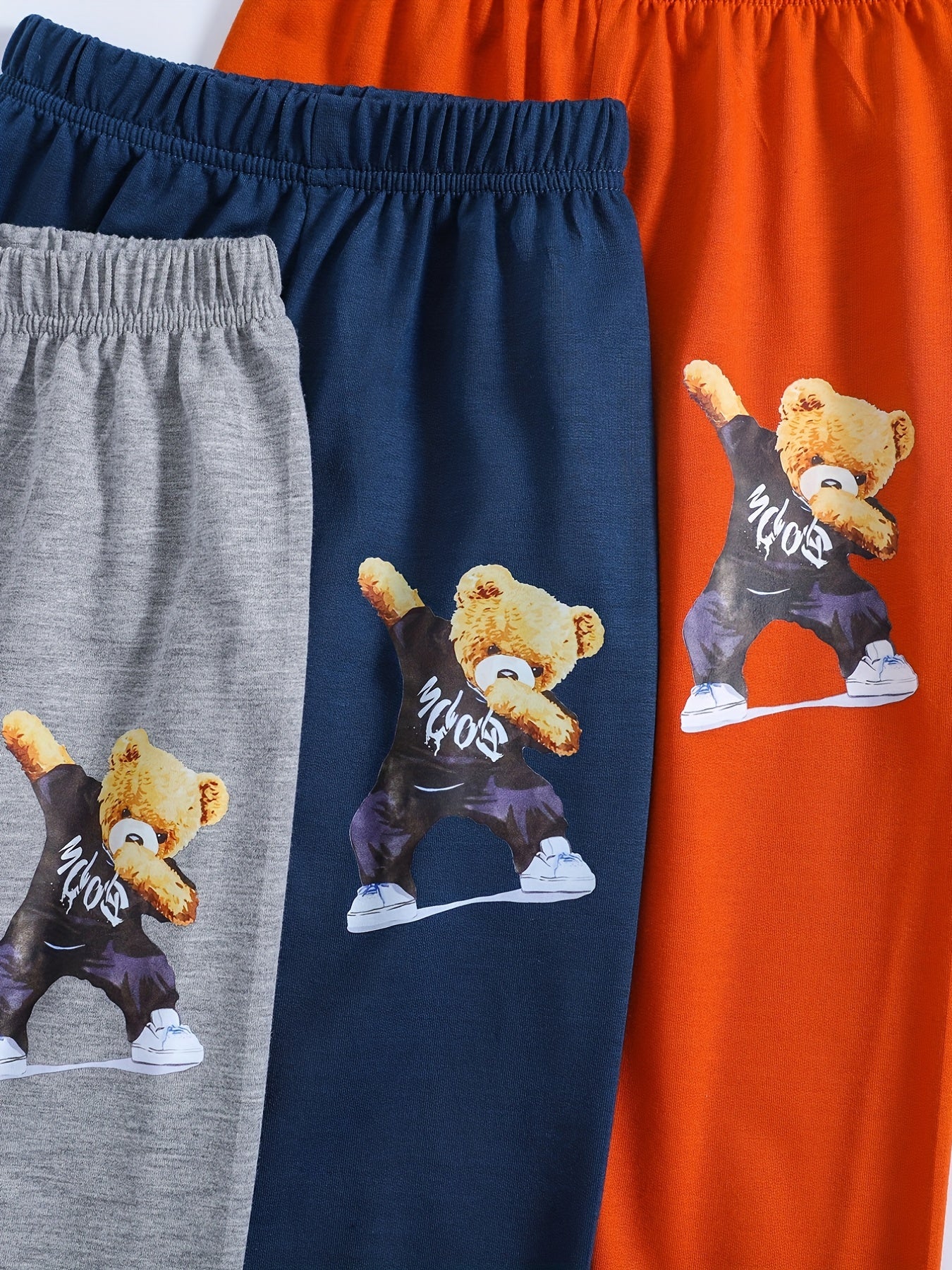 Kid's Bear Print Sweatpants Elastic Waist Sports Clothes