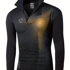 Men's Block Turndown Collar Casual Long Sleeve Shirt