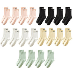 Letter Print Socks Comfy & Breathable Women's Stockings