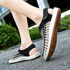 Men's Comfortable Woven Sandals Wear resistant Non Slip Beach Shoes