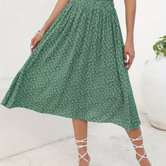 Floral Print High Waist Skirt for Resort Wear