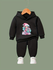 OERYUI Cartoon Girl Print Hoodies Pants Set Spring Fall Christmas Gift