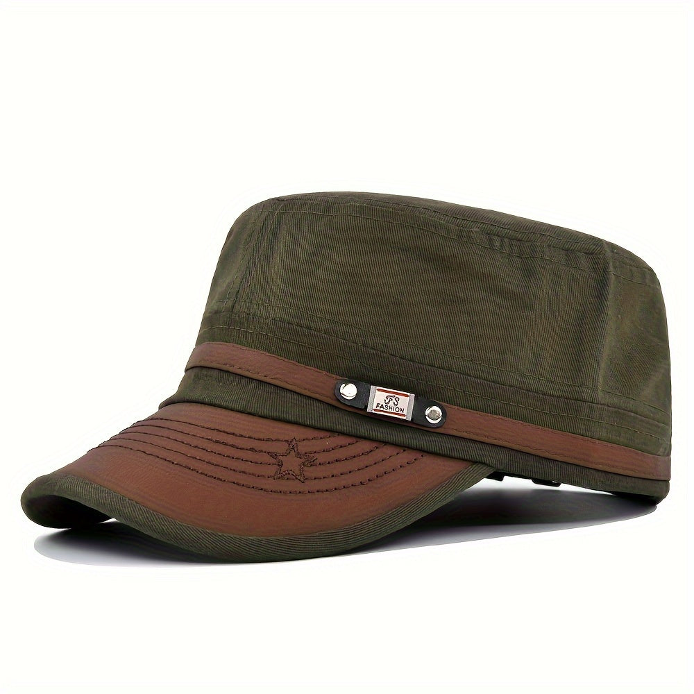 Cotton Sun Protection Flat Top Military Hat