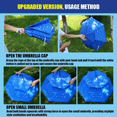 OUYALINE Foldable UV Protection Head Mounted Umbrella for Outdoor