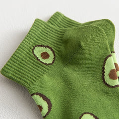Avocado Ankle Cotton Women Casual Summer Socks