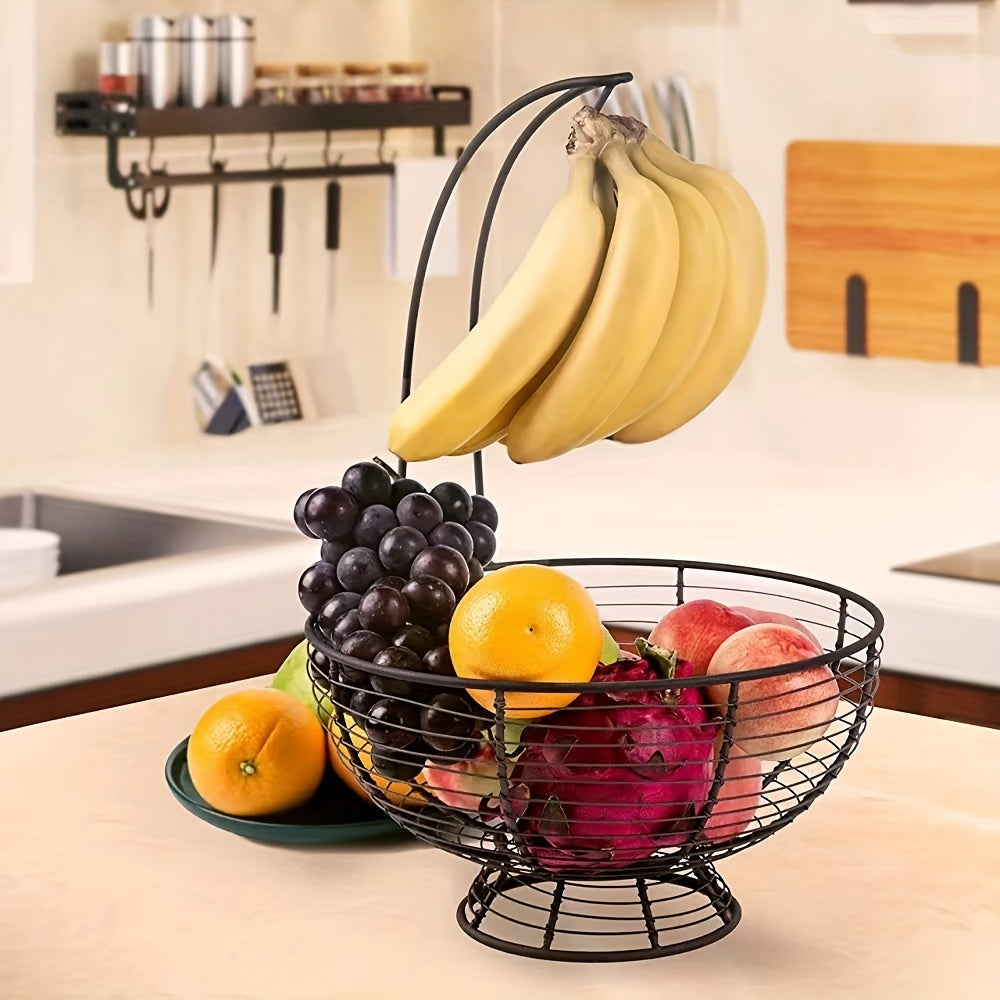 Stylish Fruit Basket with Banana Hanger for Kitchen Decoration