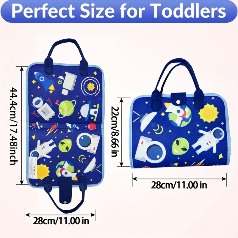 HOTMIR Space Busy Board Toy Felt Sensory Travel Puzzle