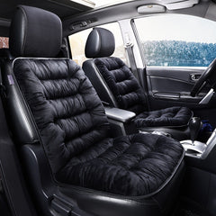 Winter Thick Plush Car Seat Cushion - Strap Backrest Seat Cush