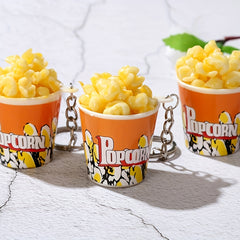 3pcs PVC Simulation Chicken Leg Lobster Popcorn Model Key Chain