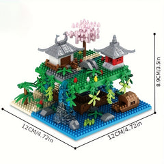 2000pcs Peach Blossom Pool Building Blocks ABS Material