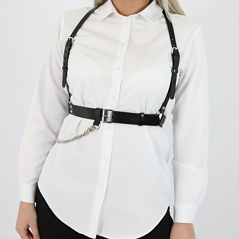 Punk Chain Fringe Harness Belt Rivet Body Harness Corset Belt