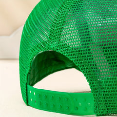 Green Mesh Trucker Hat Four Leaf Clover St Patrick's Caps