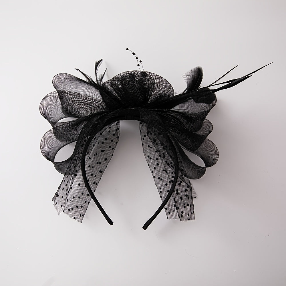 Women's Fascinator Tea Party Hat Mesh Veil Derby Wedding Clip Headband