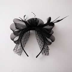 Women's Fascinator Tea Party Hat Mesh Veil Derby Wedding Clip Headband