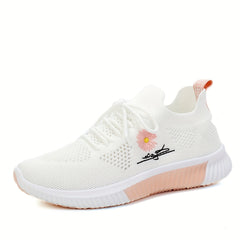 Women's Flower Embroidered Soft Sole Running Shoes