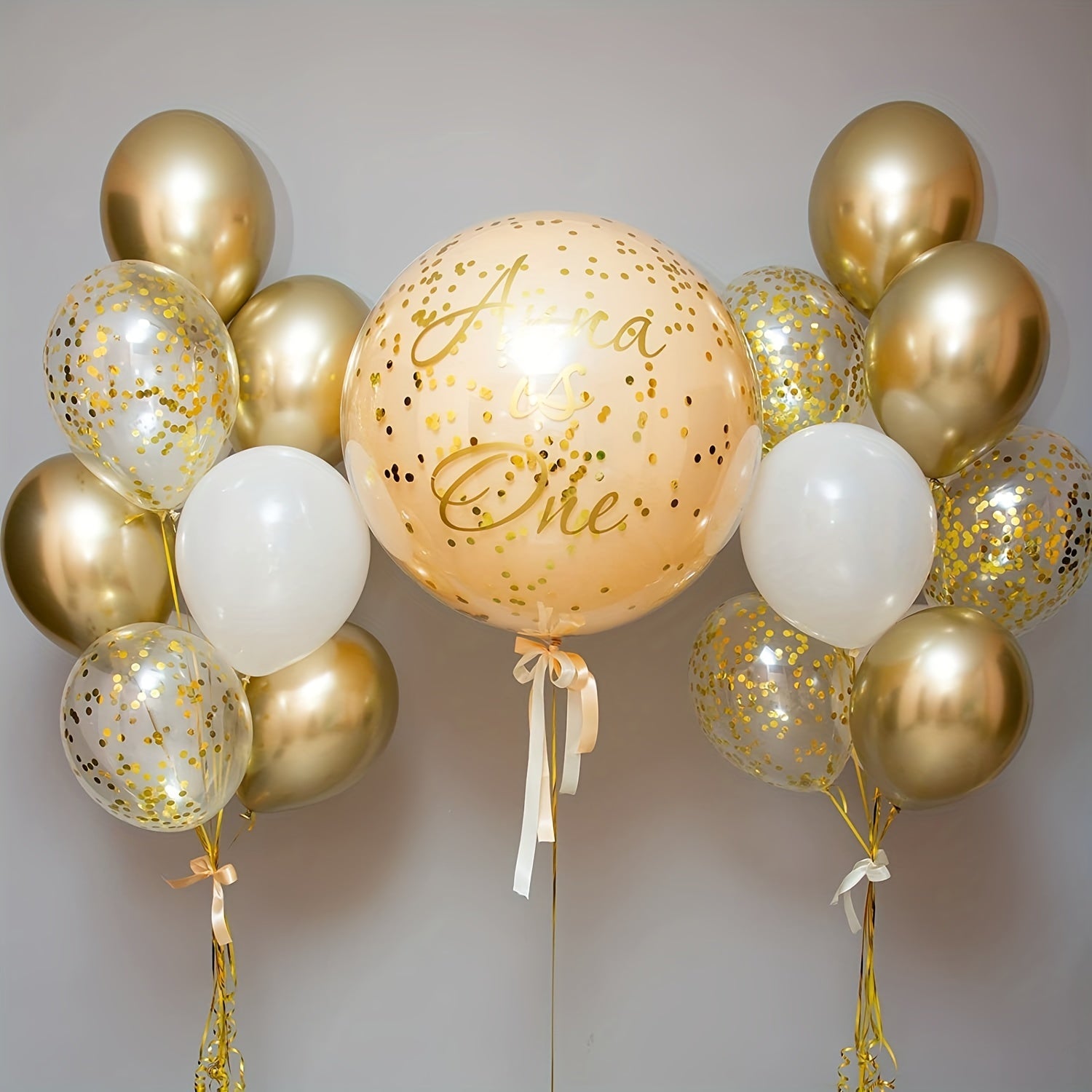 Golden Balloons Garland Arch Kit With Confetti Balloons for Party Decor
