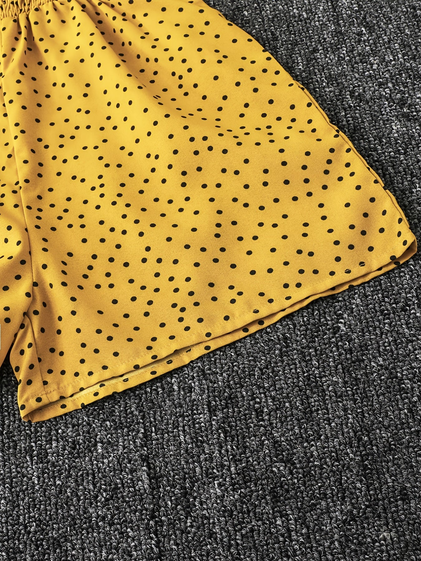 Girls Polka Dot Puff Sleeve Jumpsuit