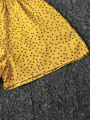 Girls Polka Dot Puff Sleeve Jumpsuit