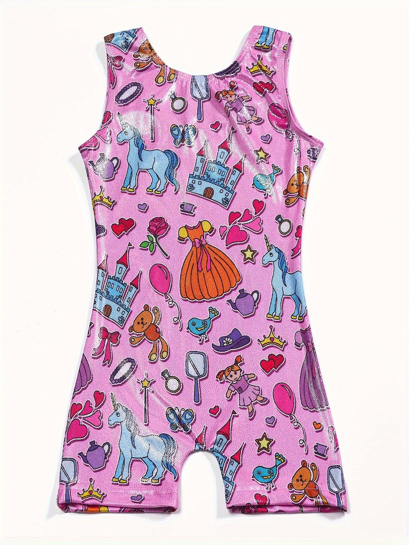 Girls Tie Dye Dancing Suit Stretchy Jumpsuit Romper Gymnastics Practice