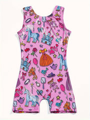 Girls Tie Dye Dancing Suit Stretchy Jumpsuit Romper Gymnastics Practice
