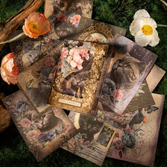 30pcs Cat Collage Paper Pack Garden Cat Series Floral Decoration