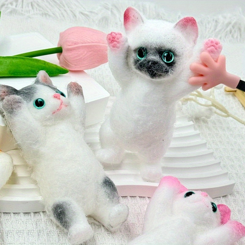 Cute Cat Squeeze Toy with Soft Fur in 4 Colors