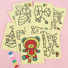 10pcs Sand Painting Set For Kids DIY Colorful Sand Making Educational Gift