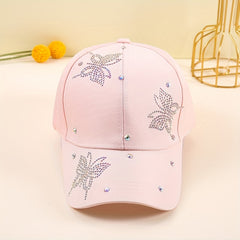 Butterfly Rhinestone Baseball Cap Casual Dad Hat Adjustable Lightweight Sun Hat